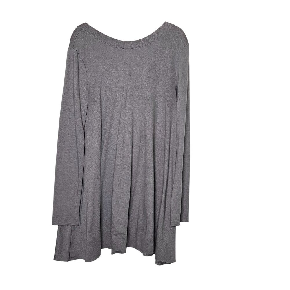 Free People Beach Gray Long Sleeve Tunic M/L Soft‎ Flowy Lightweight Casual Boho